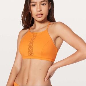 Lululemon Shoreline Swim Top Cup Vivid Amber Size 6/8 CD Cup